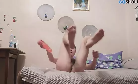 Guy Gets His Ass Fucked with Gigantic Dildos